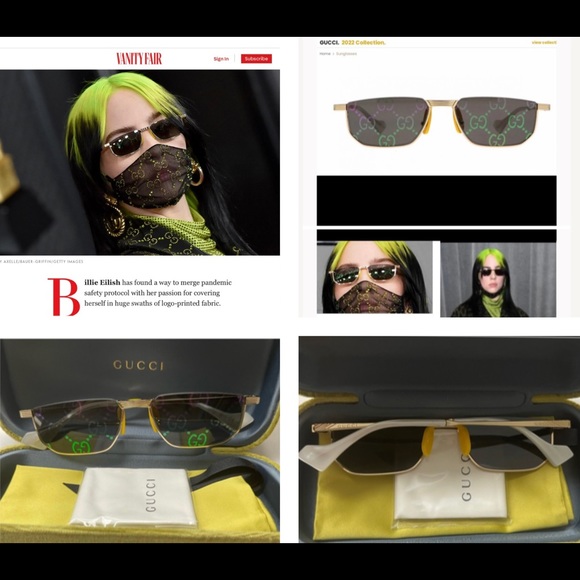 UNISEX GUCCI MIRRORED RAINBOW GG LOGO AS SEEN AT THE GRAMMYS ON BILLIE EILISH - Picture 4 of 16